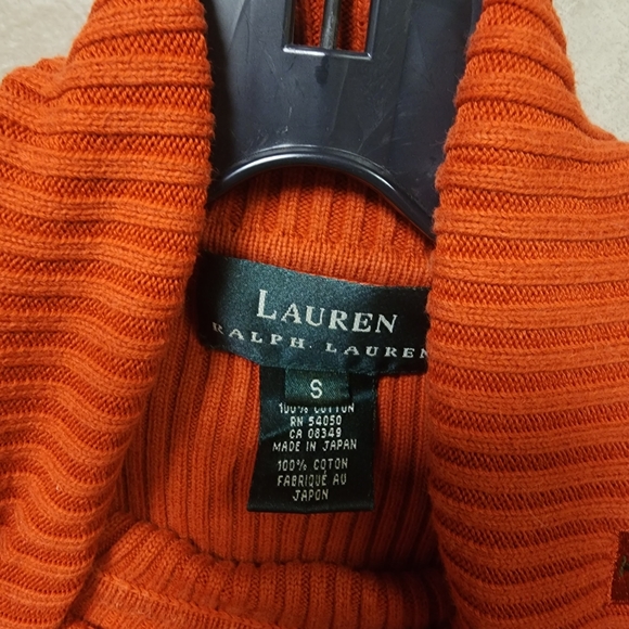 Lauren Ralph Lauren Orange Turtleneck with LRL Embroidered on Neckline Size S - Picture 6 of 6